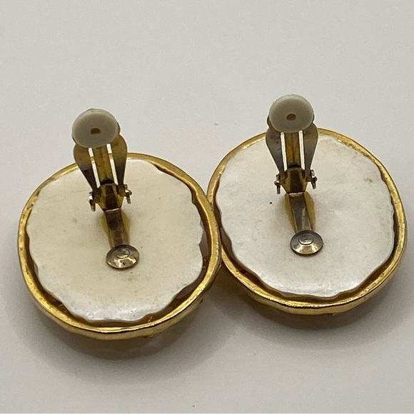 Vintage Rare Big  Earrings from the 70s - 80s Baroque Pearl Type - Picture 3 of 6